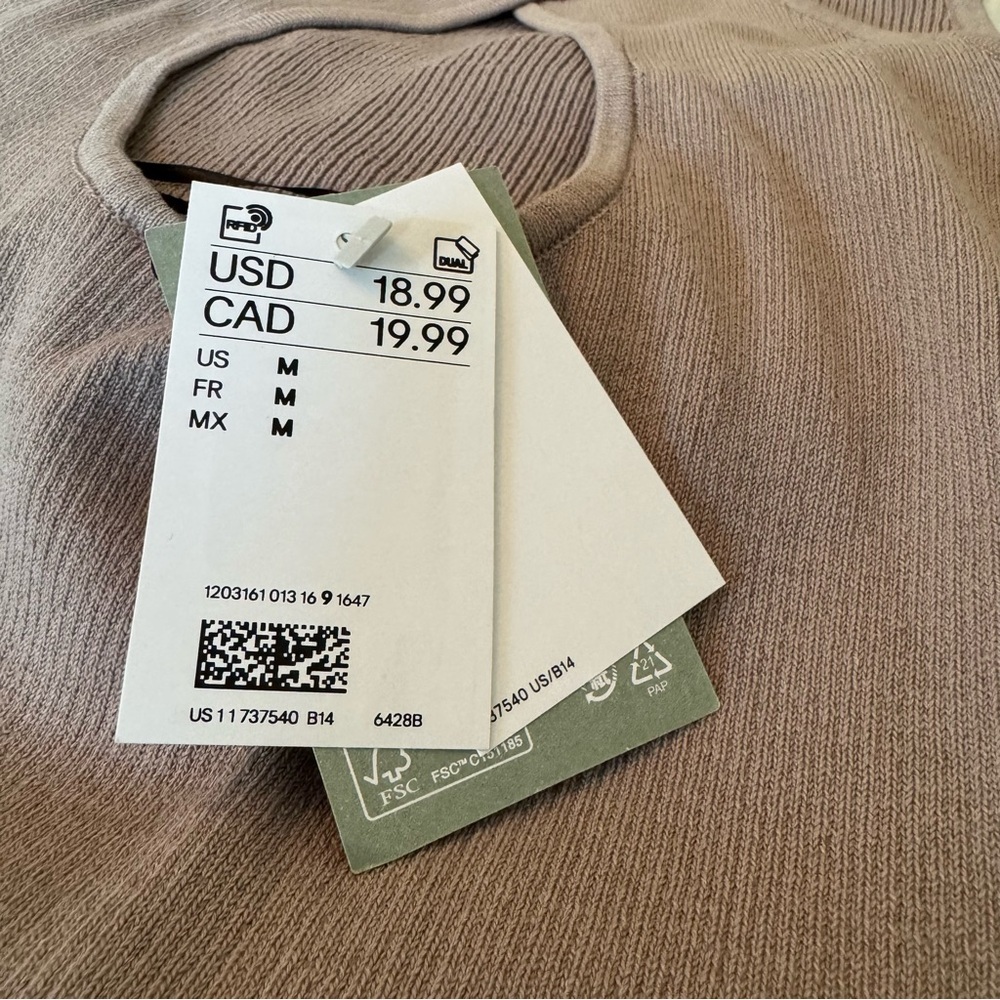 H&M Ribbed Tank Tops (2) - Brown & White with Back Cutout NWT - Picture 7 of 11